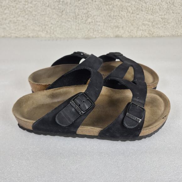 Birkenstock Salina Women's Sandals Black Pebbled Size US L 8 M 6 EU 39 - Picture 2 of 7